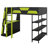 Gaming Loft Bed With Desk & Storage Shelves, Built-In Power Outlets & USB Ports, LED Lights-261104801
