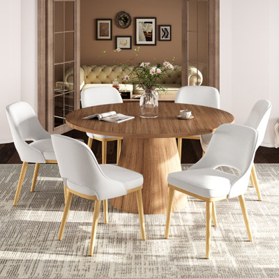 49cm H Fabric Upholstered Side Chair in Beige