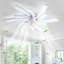 Ventilateur de plafond à DEL à intensité variable réversible à 7 pales avec lumière et télécommande Abson-593836201