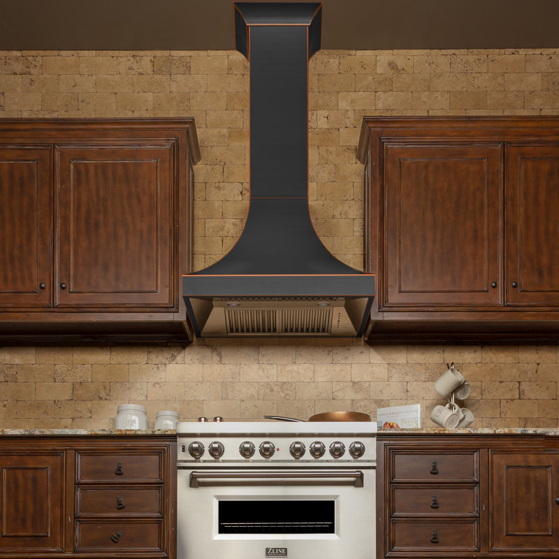 ZLINE 30" Designer Series Fingerprint Resistant Stainless Steel Ducted Wall Range Hood (8632S-30), Hand-Hammered Copper