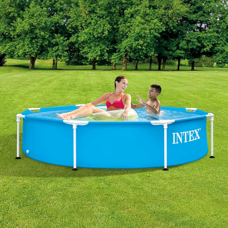 Intex: piscine à structure en métal - 8 pi x 20 po - Nage au-dessus du sol, résistante à la perforation et à la rouille, installation facile du joint en T, jeu aquatique familial extérieur, 483 gal, 28205HF