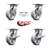 4 Piece Semi Steel Caster Set