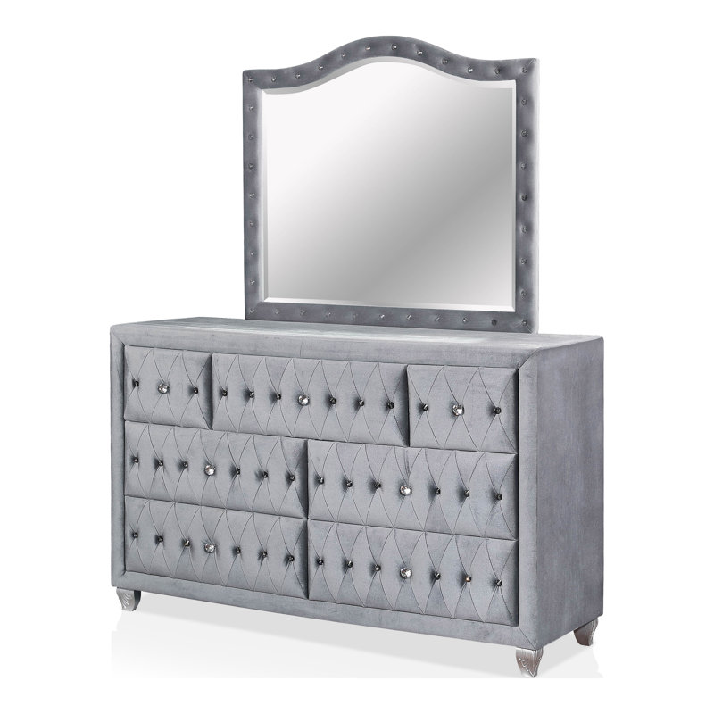 Ensemble de chambre à coucher 5 pièces Deskins, Très grand, Gris