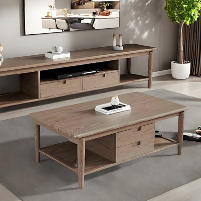 Solid Wood Coffee Table with Storage