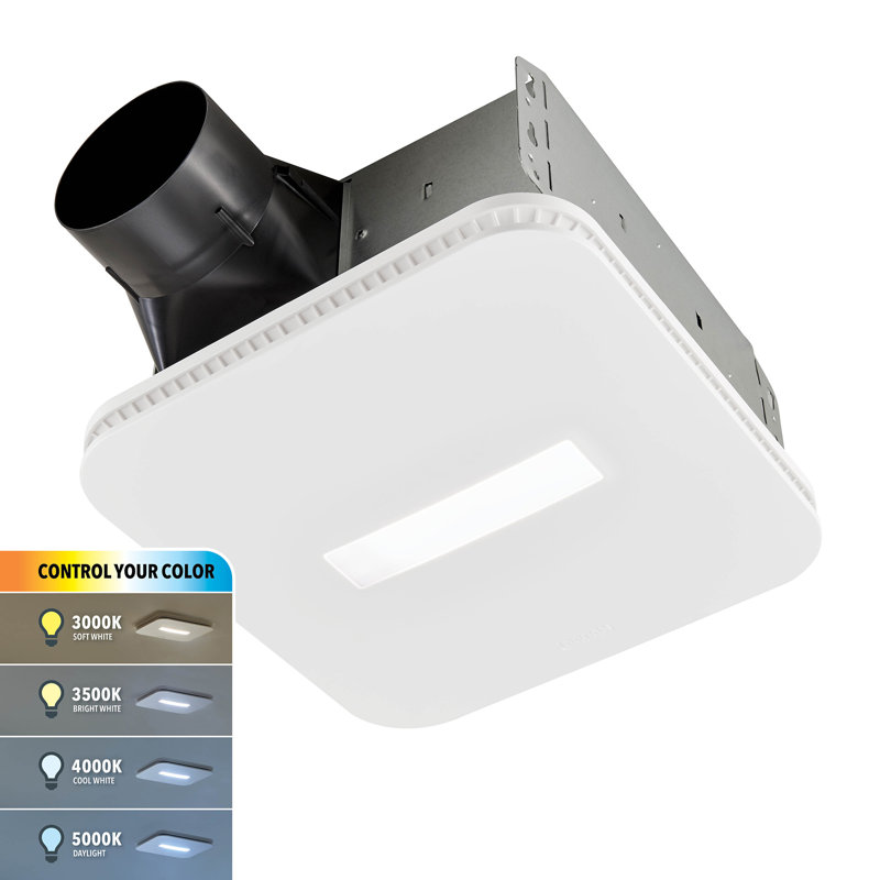 White LED Bathroom Exhaust Fan with CleanCover Grille