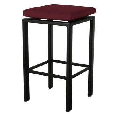 Aris Powder Coated Aluminum Outdoor 27.25'' Bar Stool with Cushion