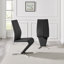Edzard Double Pedestal High Gloss Dining Table Set with 6 Modern Faux Leather Dining Chairs-141399586