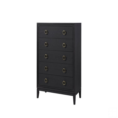 Commode 5 tiroirs au fini poivre