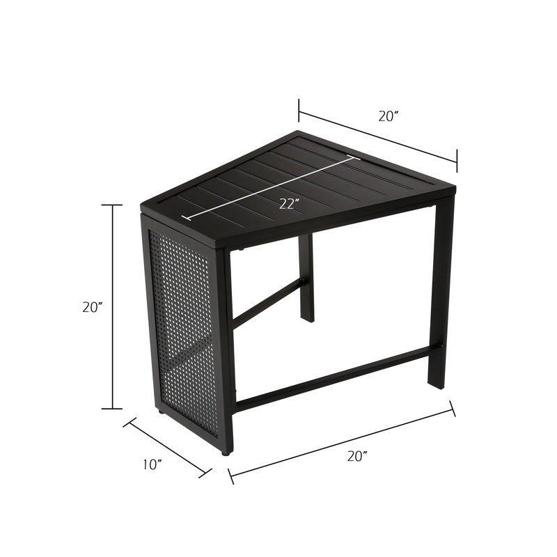 Ahsha 22" W Powder Coated Steel Outdoor Side Table