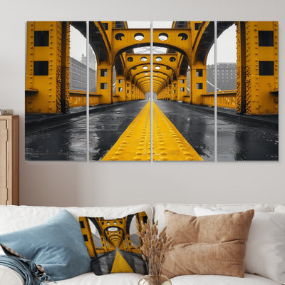 Ensemble d'art sur toile jaune et noir