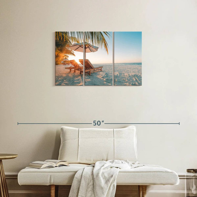 Plage de sable Gillard aux Maldives, H 20 po x l 33 po