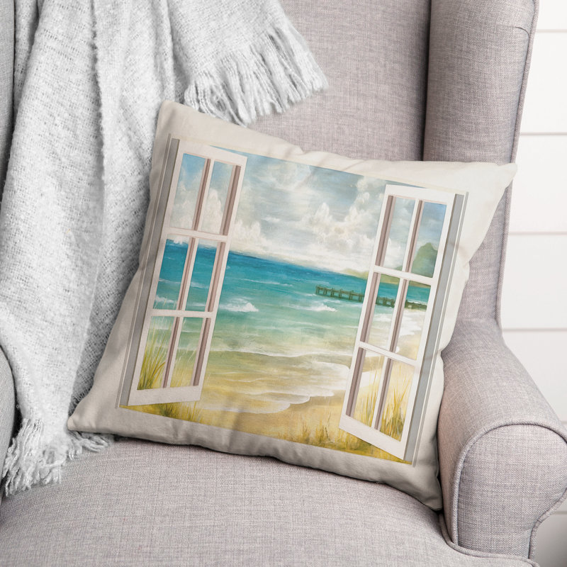  Housse de coussin d'extérieur carré Beach Insert, Bleu clair