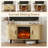 55" Modern Fireplace Tv Stand For Tvs Up To 65", Fluted Entertainment Center With Electric Fireplace, Media Console Cabinet For Living Room-347690456-347603637