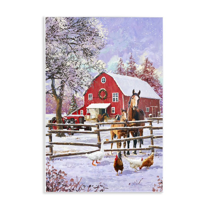«Winter Farm Scene» par Pip Wilson, H 19 po x l 13 po