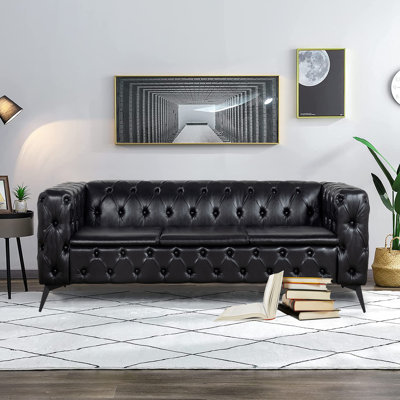 Jeaven 84.06'' Faux Leather Sofa
