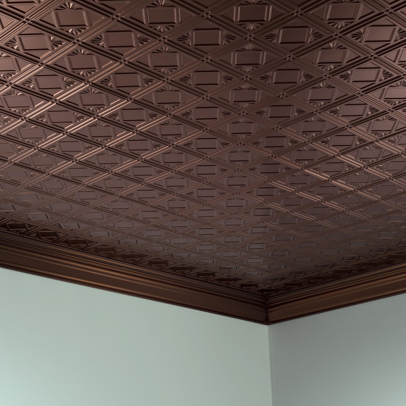 Panneau de plafond décoratif en vinyle 4 pi x 4 pi FASÄDE, Bronze huilé