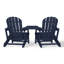 Ensemble de chaises d'extérieur en poly Adirondack avec plateau de connexion et porte-gobelet-182921174