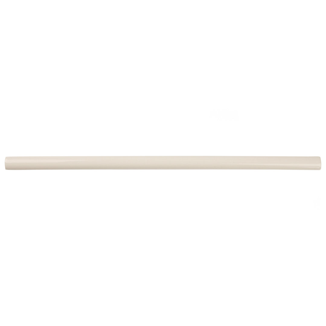 Twist 1/2"x11-3/4" Glossy Ceramic Quarter Round Wall Tile Trim in Soft Cream Merola Tile