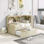 Lit de jour simple avec lit gigogne, armoires de rangement et ports USB-1078183062