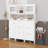 Multi-Functional Shoe Cabinet Hall Tree With 6 Flip Drawers & Storage Shelf, Large Foyer Entryway Organizer With Tempered Glass Doors, 4 Hooks-1255594429