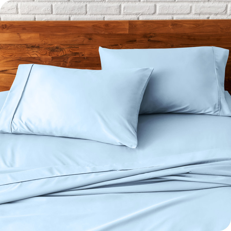 Microfiber Machine Woven - Set of 2, Light Blue, 2 Standard Pillowcases