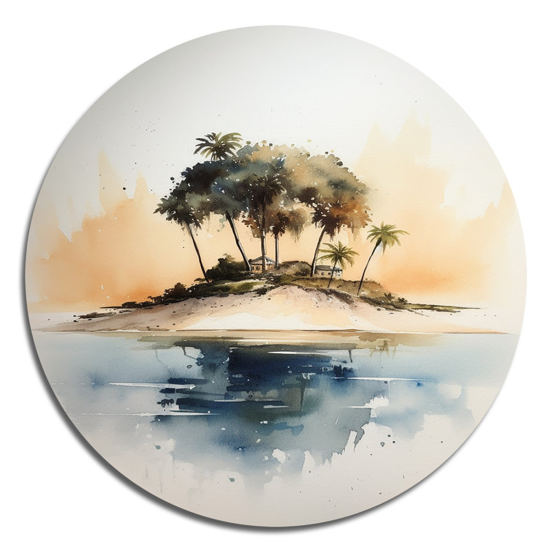 Île tropicale déserte IV, H 23 po x l 23 po x P 1 po