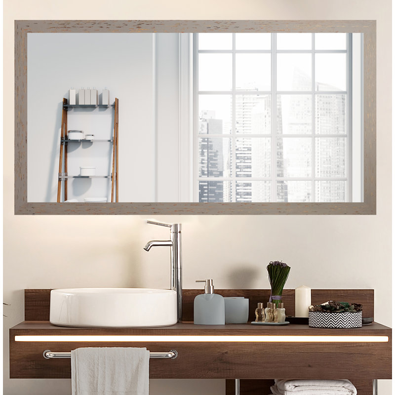 Miroir de salle de bain Hensel, Gris/rouge, 30 po x 47 po