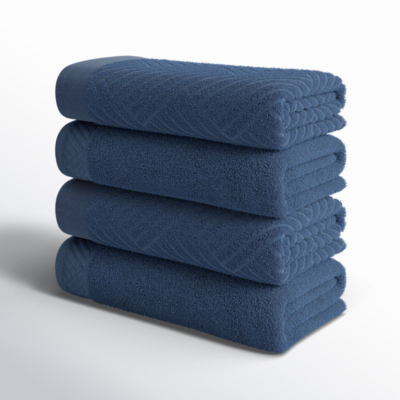 Serviette de bain en jacquard de coton égyptien certifié Osterley, Bleu royal