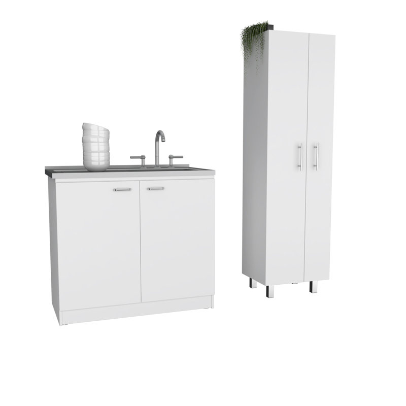 Ensemble d'armoires de rangement 2 pièces Meglena