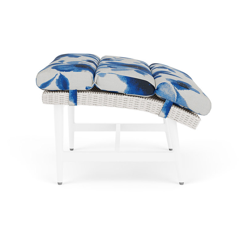 Cascade Outdoor Ottoman, Watercolor Blossom Capri, White