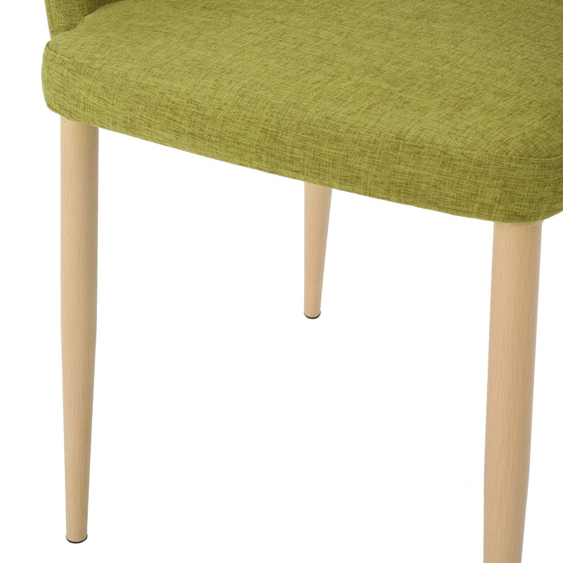 2 chaises de salle à manger - Structure en fer et tissu stable avec finition en bois