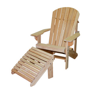 Chaise Adirondack en bois avec repose-pieds