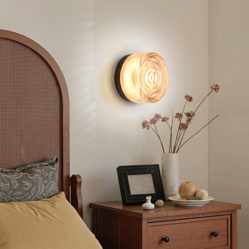 Water Wave Flush Mounted Glass Wall Sconce, White