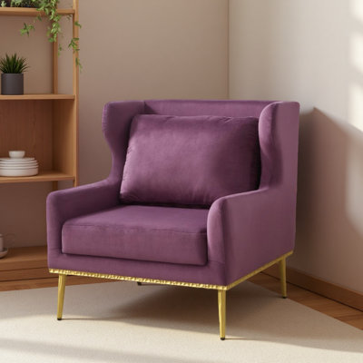 Chaise avec accoudoirs moderne en velours et fauteuil de lecture pour canapé, salon, chambre à coucher ou coin lecture
