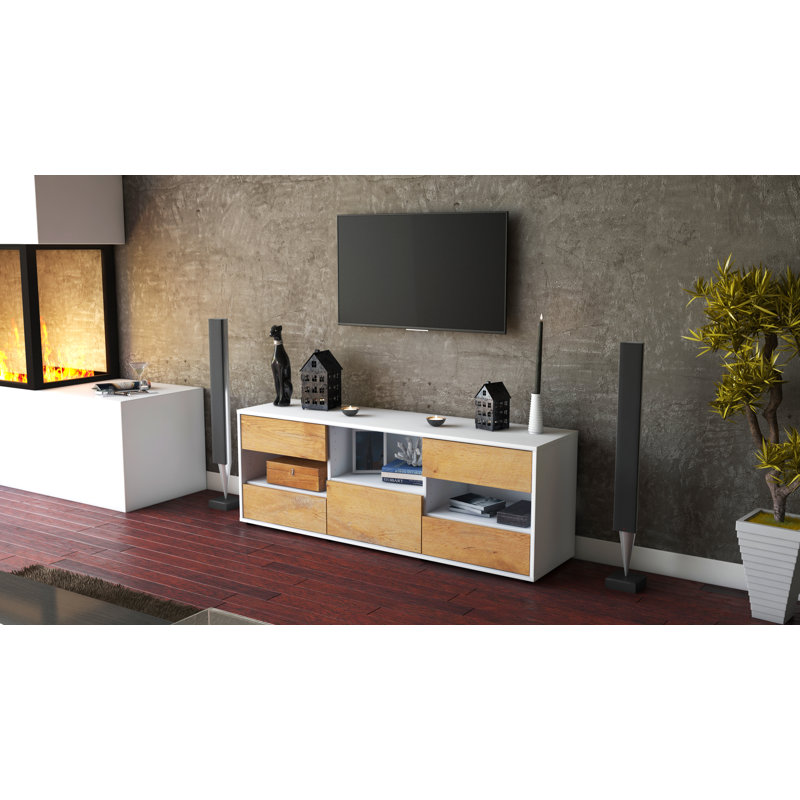 Yearby TV Stand, Oak / Matt White