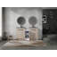 Meuble-lavabo autoportant de 60 pouces avec lavabo en céramique et armoires de rangement, porte à fermeture douce, armoire combinée 02424 * 2 + 0312, ensemble KD
