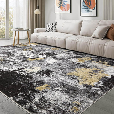 Tapis abstrait lavable moderne pour la décoration du salon