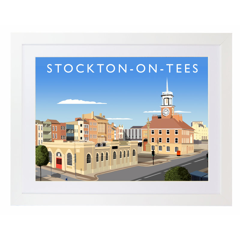 Stockton On Tees 2 by Richard O'Neil - Print, 44 cm H x 54 cm W x 2.2 cm D, White Wood Frame