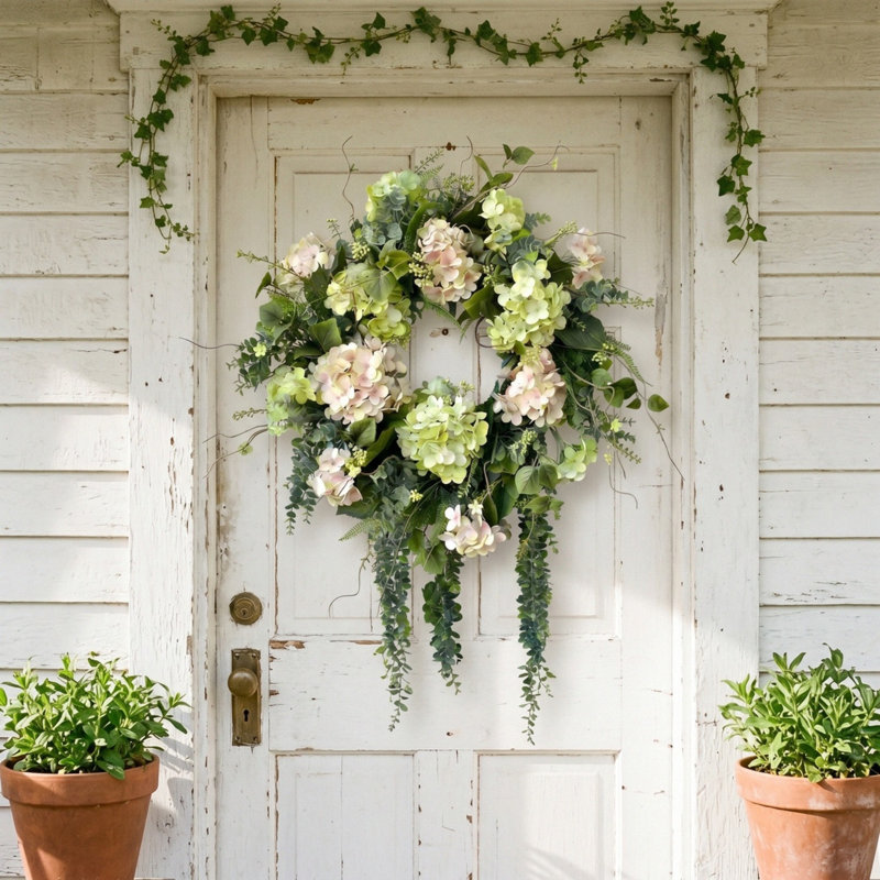 20" Hydrangea & Eucalyptus Wreath
