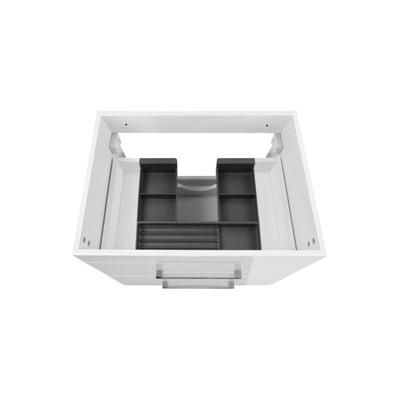 Ensemble de meuble-lavabo en céramique à finition souple blanc brillant
