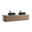 Meuble-lavabo pré-assemblé avec lavabos ovales en céramique rayée, porte-serviettes latéral-880043025-880043028-880043031