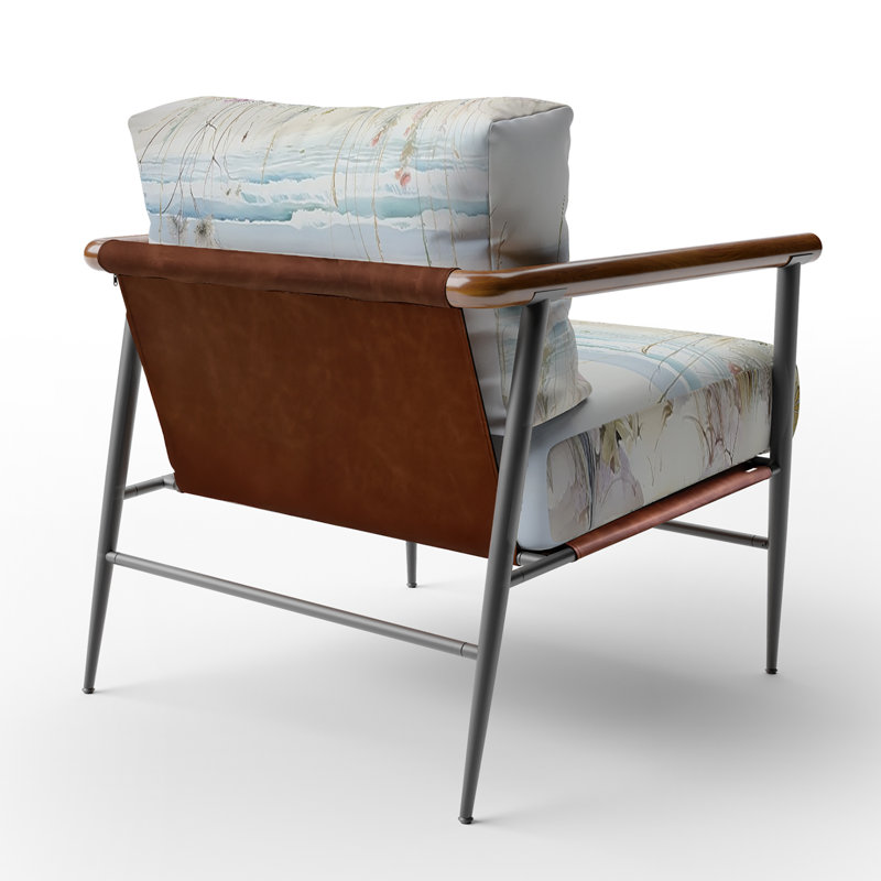 Fleurs sauvages sur la plage - Fauteuil rembourré de style ferme, chaise d'appoint Wildflower Meadow, Noir