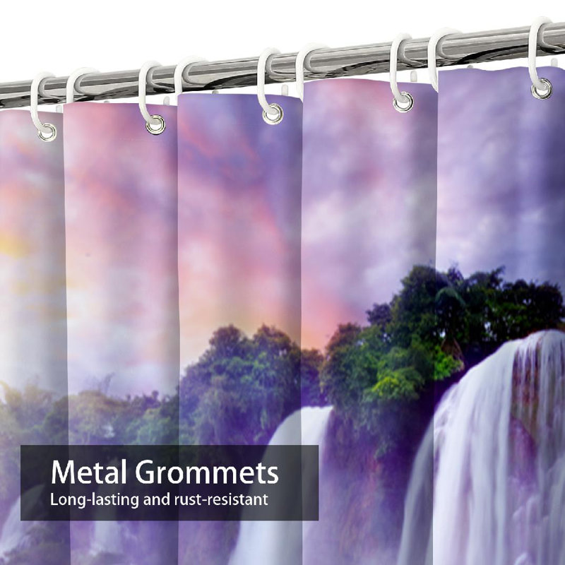 Rideau de douche avec 12 crochets Vietnam, L 72 po x l 72 po