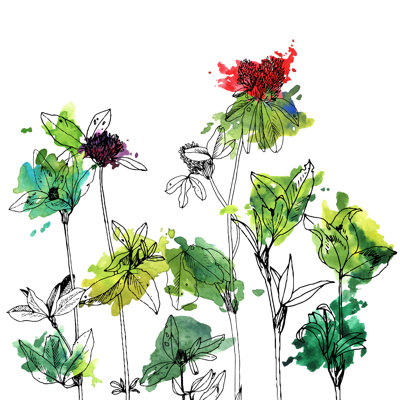 Lige, herbes et fleurs sur toile par Cat_Arch_Angel, peinture