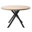 Ensemble de table de salle à manger 5 pièces, table de cuisine ronde peu encombrante avec 4 chaises rembourrées orange, coussins en similicuir, bureau moderne en ton de bois avec patins réglables pour la salle à manger, petits espaces