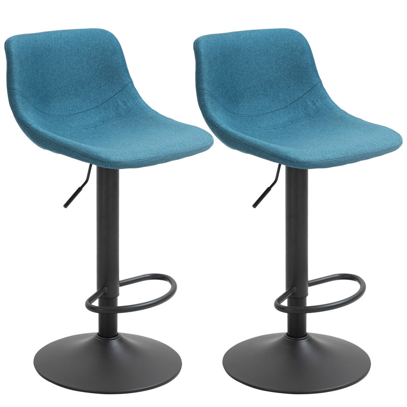Tabourets de bar réglables, tabourets de bar pivotants et rembourrés avec dossier pour la cuisine, le comptoir et le bar personnel, ensemble de 2