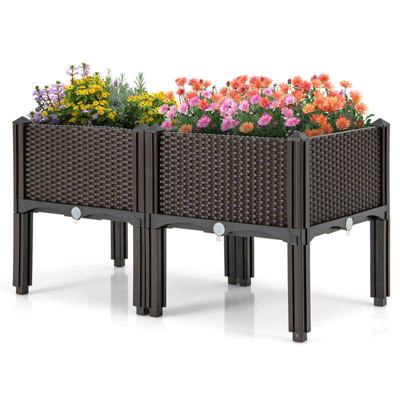 Pot à fleurs surélevé en plastique Geana, 2