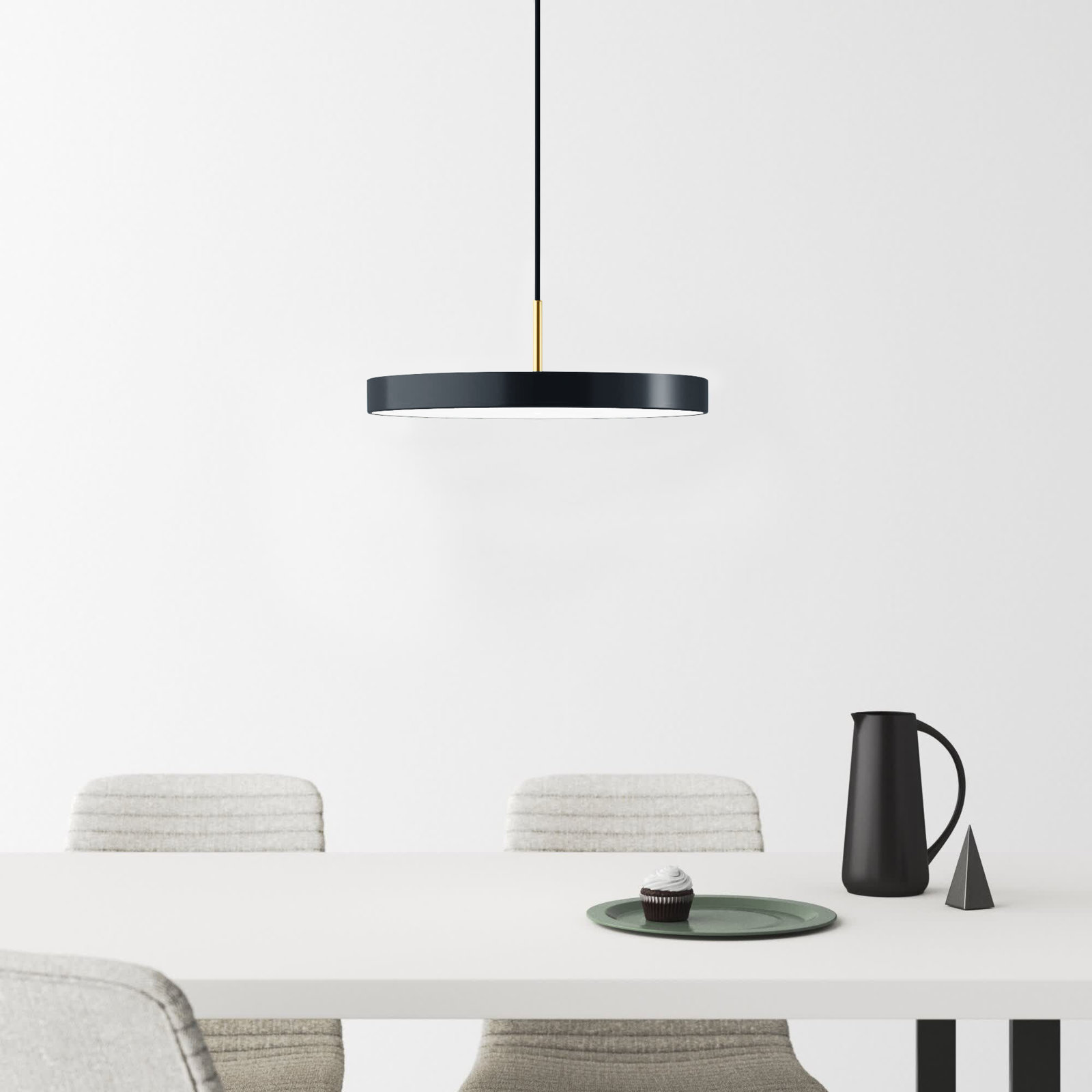 Ivan Single Light Metal Dimmable LED Pendant, Graphite