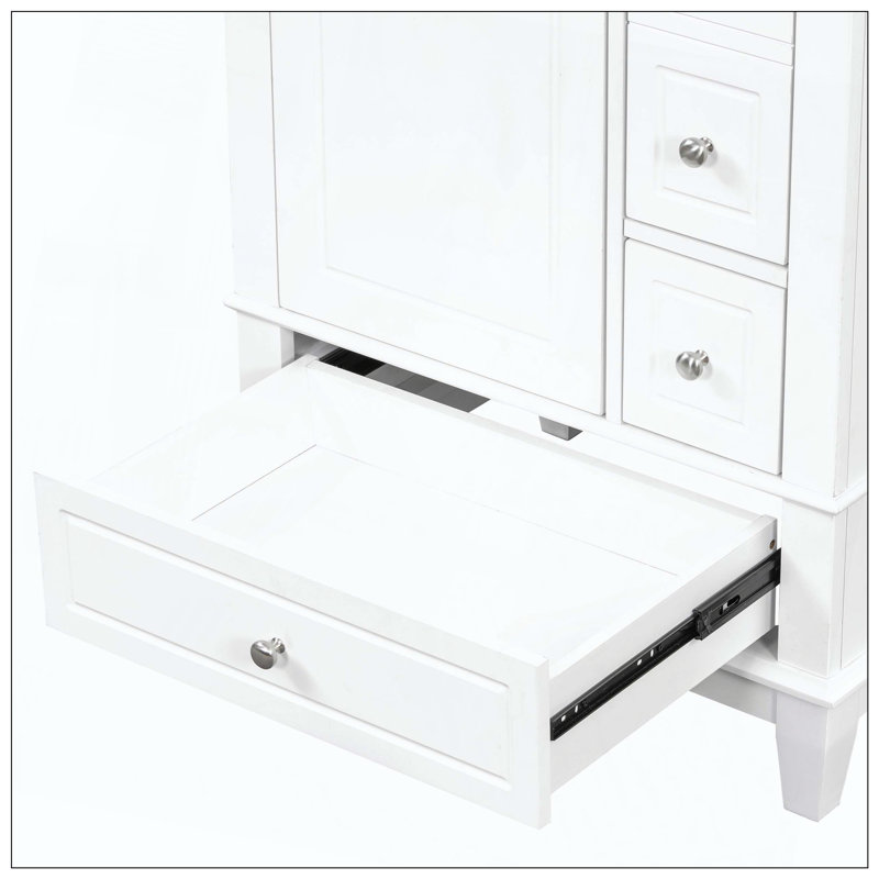 Tablettes de rangement de meuble-lavabo en céramique Modern Modern, White