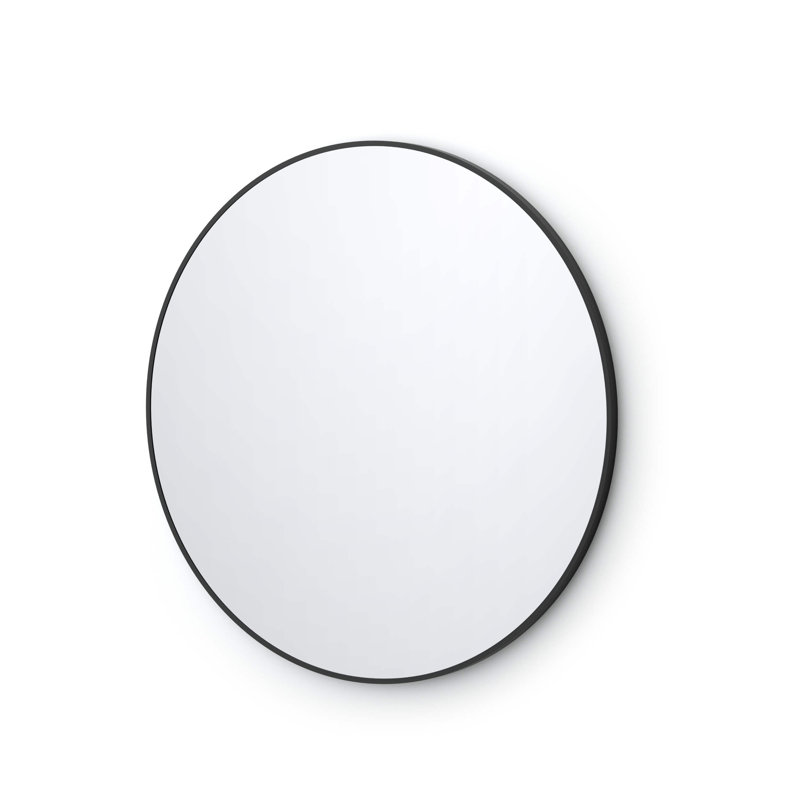 Premium Metal Frame Shatterproof Wall Mount Mirror - FM4, 32" x 32", Matte Black